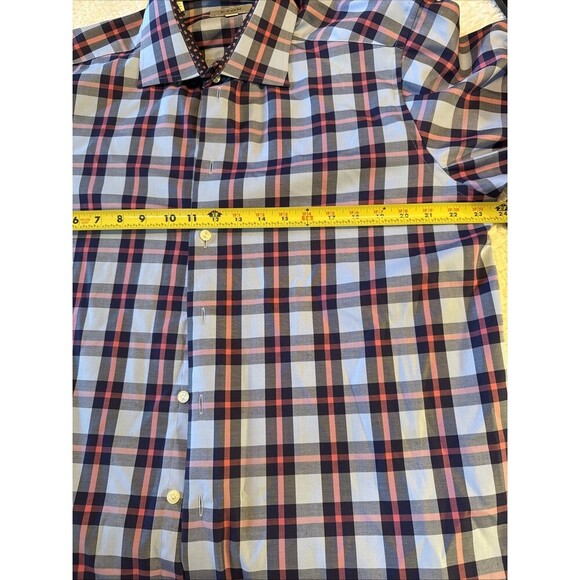 Eton Shirt Mens 44 17.5 Multi Cont Fit Cambridge Signature Twill Button Up Adult - Picture 7 of 10
